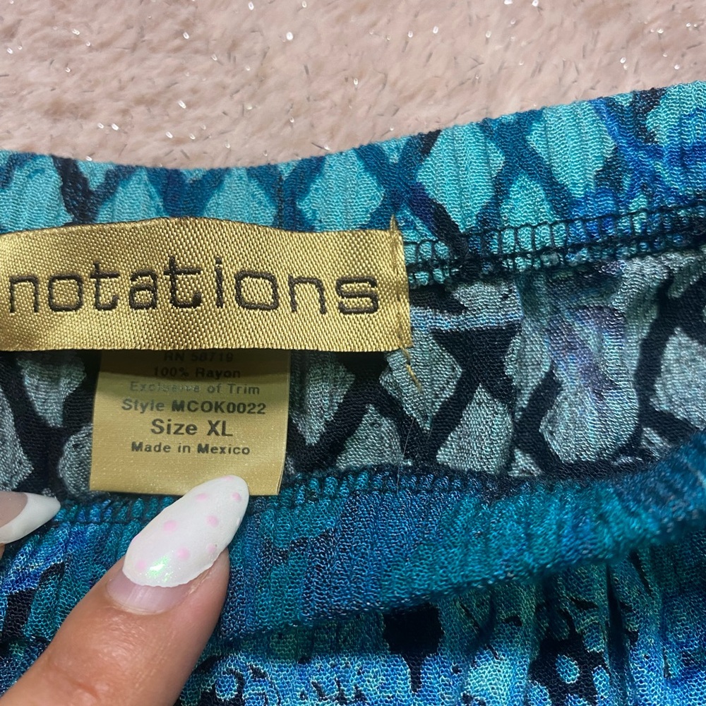 Notations Blue Patchwork Maxi Skirt - image 3